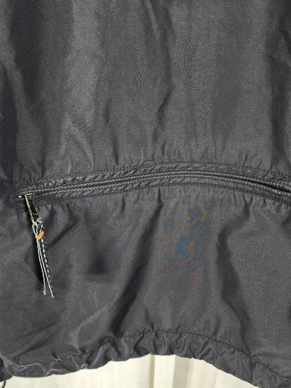 Nike Black & Gray Sleeveless Windbreaker Vest with Orange Swoosh - Picture 4 of 8